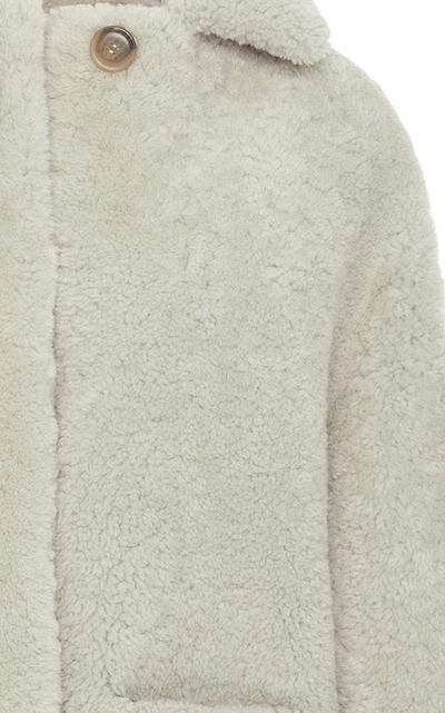 Shop Becken Collared Shearling Jacket In Grey