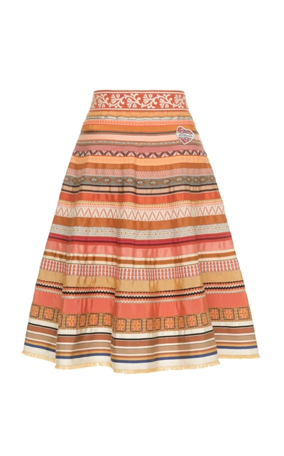 Shop Lena Hoschek Ribbon A-line Skirt In Stripe