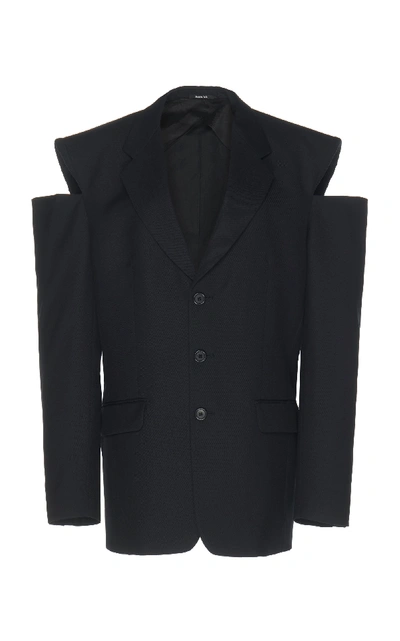 Shop Maison Margiela Cutout Blazer In Black