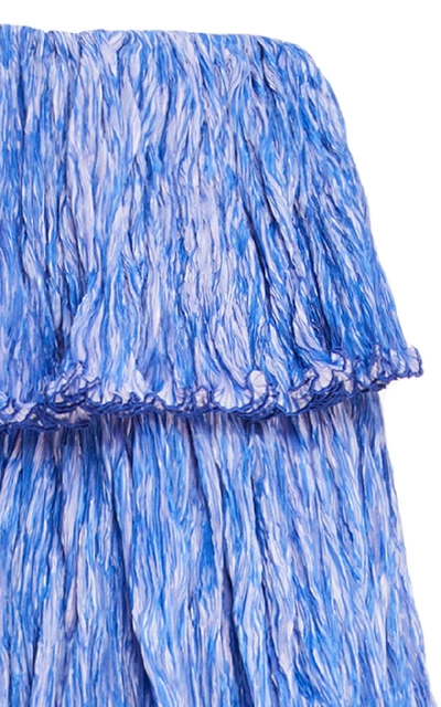 Shop Rosie Assoulin Tiered Plissé Ball Skirt In Blue