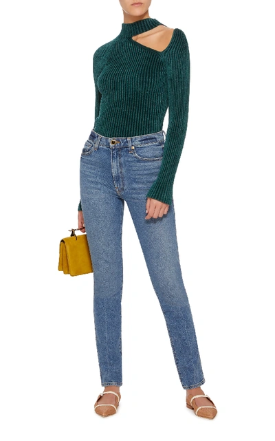 Shop Mrz Dolcevita Ribbed Sweater In Green