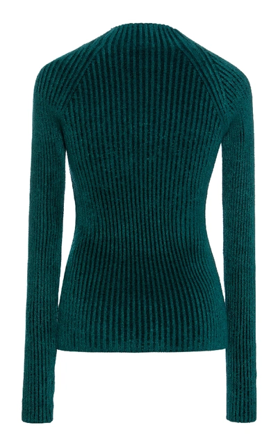 Shop Mrz Dolcevita Ribbed Sweater In Green