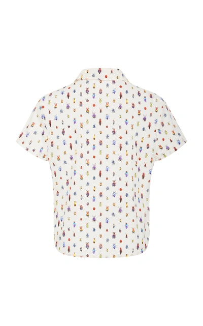 Shop Frame Shrunken Cotton Short-sleeve Shirt In Multi