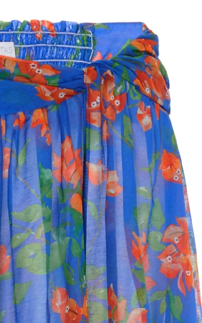 Shop Caroline Constas Hera Floral-print Cotton And Silk-blend