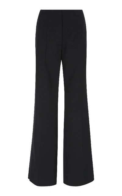 Shop Victoria Beckham Wool And Mohair-blend Wide-leg Pants In Black