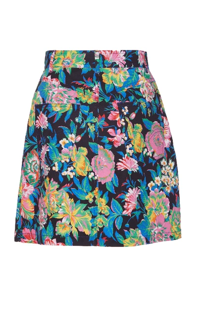 Shop Msgm Tropical Jungle Print Mini Skirt In Floral