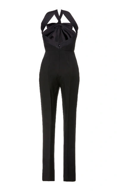 Shop Givenchy Bow-embellished Mohair And Wool-blend Jumpsuit In Black