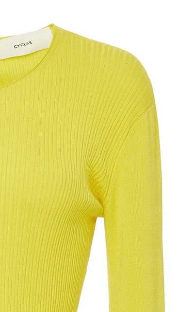 Shop Cyclas Cotton-blend Rib Crew Neck In Yellow