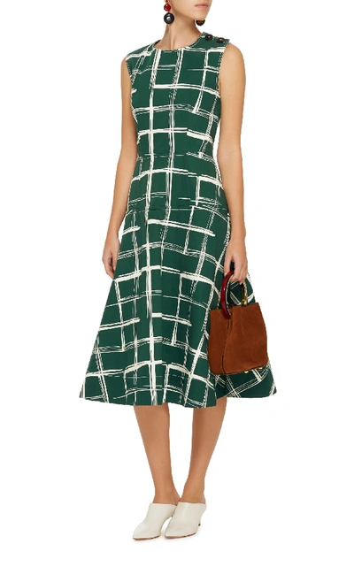 Shop Marni Sleeveless A Line Dress In Green