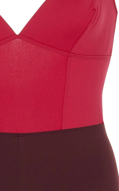 Shop Ernest Leoty Ilona Two Tone Bodysuit In Red