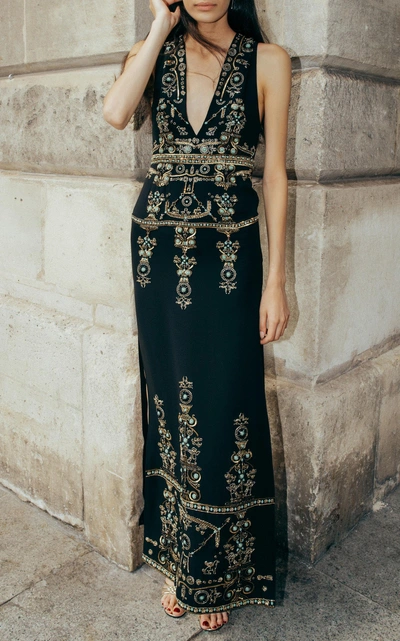 Shop Cucculelli Shaheen Pompeii Column Dress In Black