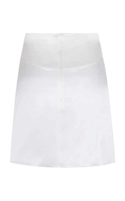 Shop Adriana Iglesias Carla Silk Mini Skirt In White