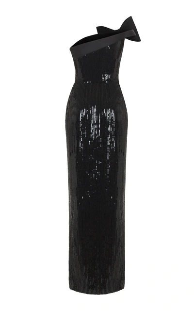 Shop Rasario Bow Strapless Dress In Black