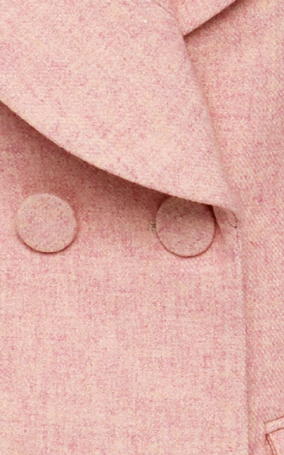 Shop Acler Cunningham Double Breasted Wool Blazer In Pink