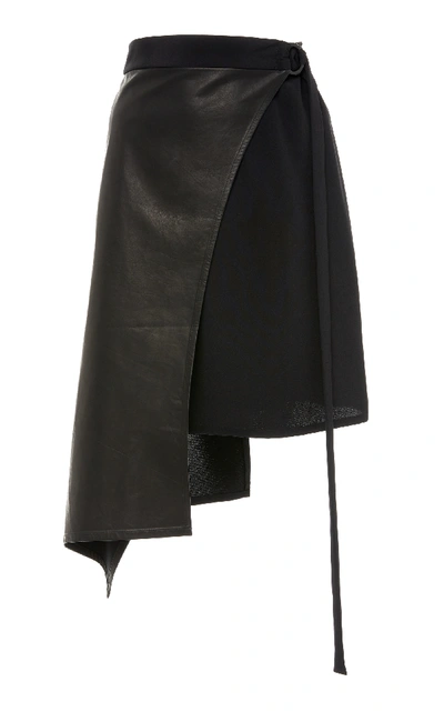Shop Wendelborn Short Curve Wrap Skirt In Black