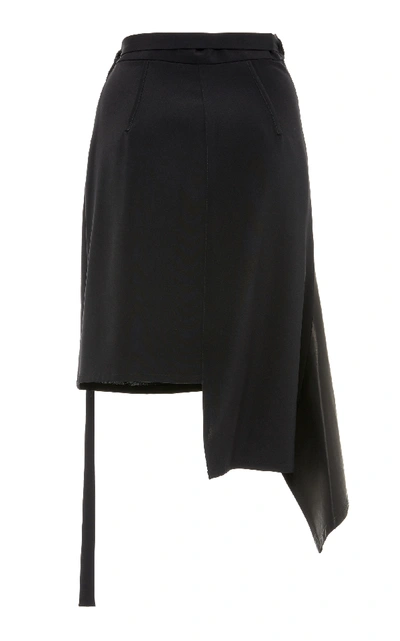 Shop Wendelborn Short Curve Wrap Skirt In Black