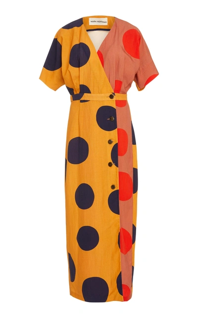 Shop Mara Hoffman Amrita Polka Dot Wrap Dress In Multi