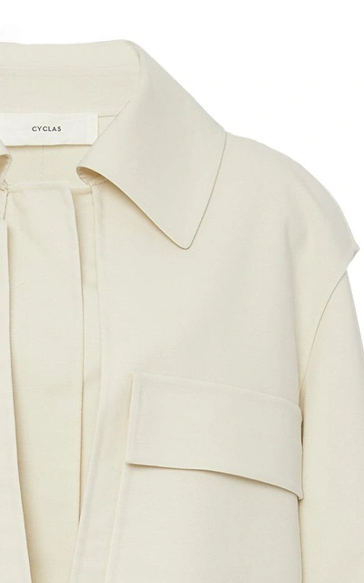 Shop Cyclas Cotton Wide Collar Coat In White