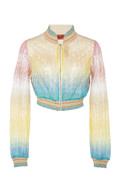 Shop Missoni Printed Bomber Coverup Jacket In Multi
