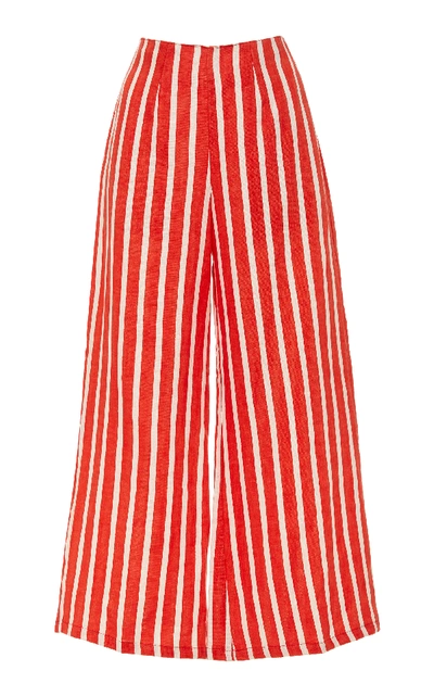Shop Faithfull Tomas Cropped Pants In Red