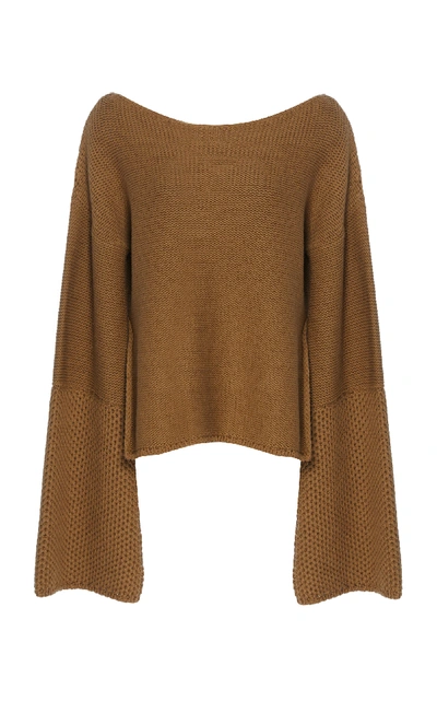 Shop Arje The Formanterra Wool And Linen-blend Sweater In Neutral