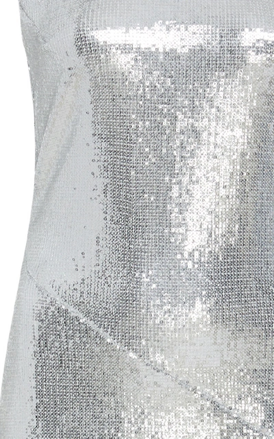 Shop Galvan Galaxy Lurex Gown In Silver