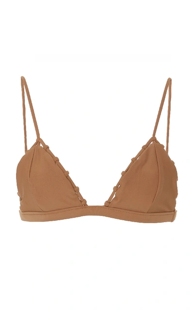 Shop Jade Swim Chain Reaction Triangle Bikini Top In Brown