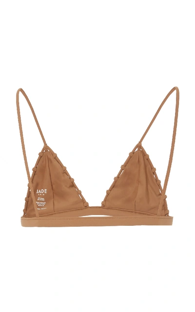 Shop Jade Swim Chain Reaction Triangle Bikini Top In Brown