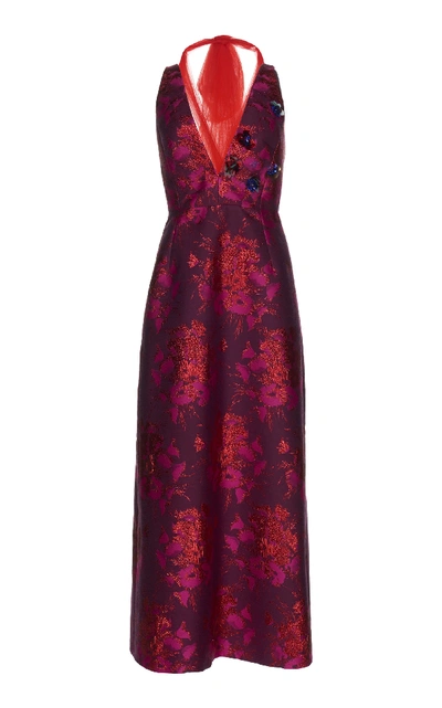 Shop Delpozo Embroidery Jacquard Dress In Floral
