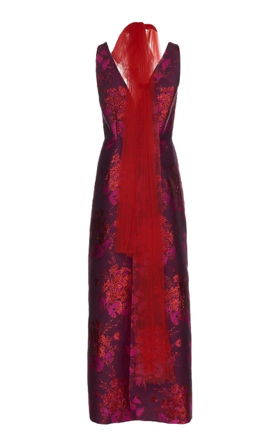 Shop Delpozo Embroidery Jacquard Dress In Floral
