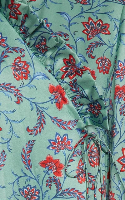 Shop Seren London Minnie Printed Silk A-line Mini Dress In Neutral