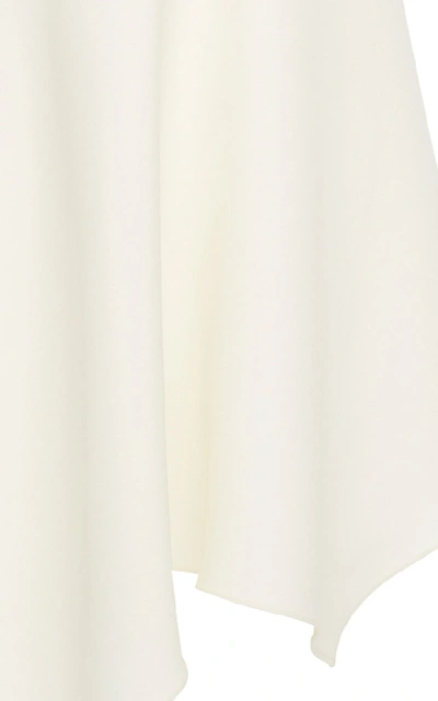 Shop Yeon M'o Exclusive Nyx Asymmetric Turtleneck Wool-blend Midi Dress In White