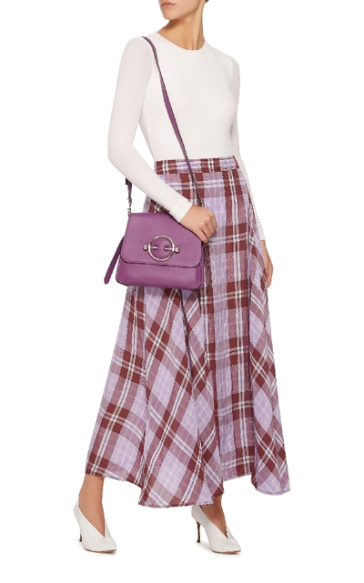 Shop Victoria Beckham Side Drape Skirt In Plaid