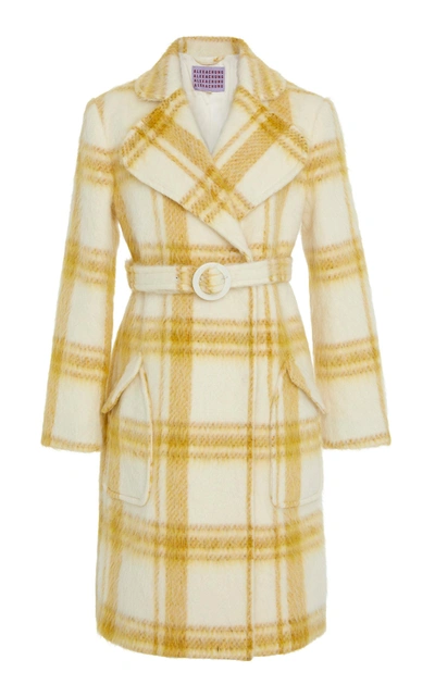 Shop Alexa Chung Plaid Belted Wool-blend Coat