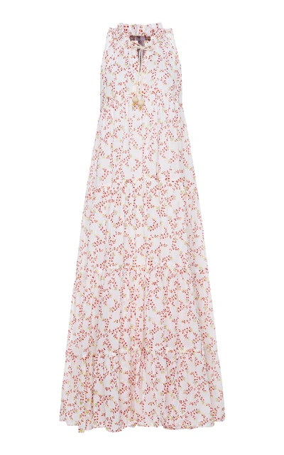 Shop Yvonne S Cotton Voile Floral-print Maxi Dress