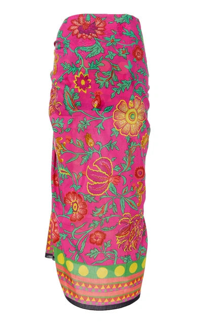 Shop La Doublej Printed Scarf Sarong In Pink