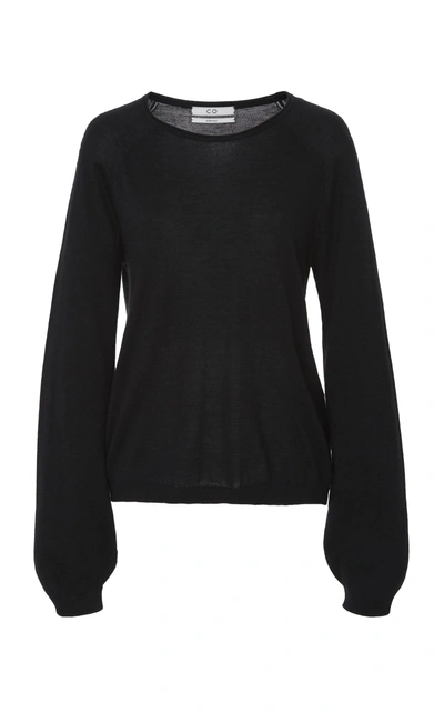 Shop Co Cashmere Long Sleeve Sweater In Black