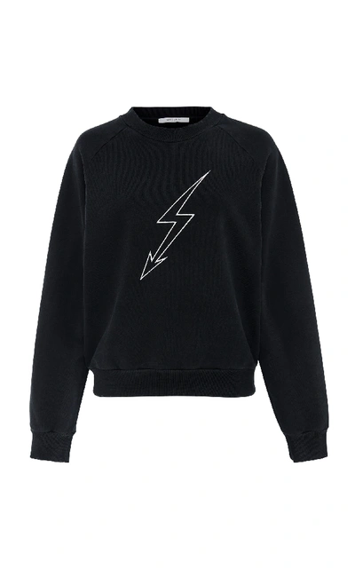 Shop Givenchy Lightening Bolt Cotton-jersey Sweatshirt In Black