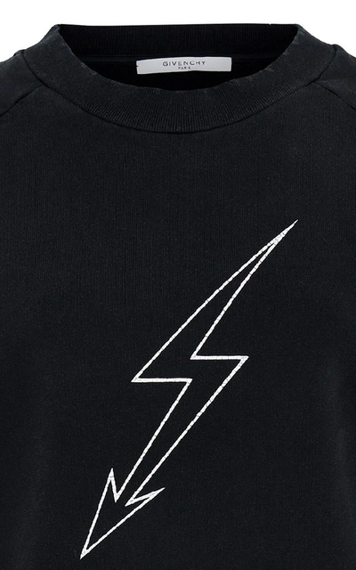 Shop Givenchy Lightening Bolt Cotton-jersey Sweatshirt In Black