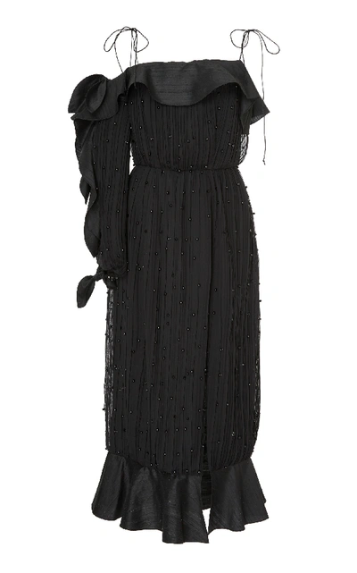 Shop Markarian Exclusive Queen Anne's Lace Dress In Black