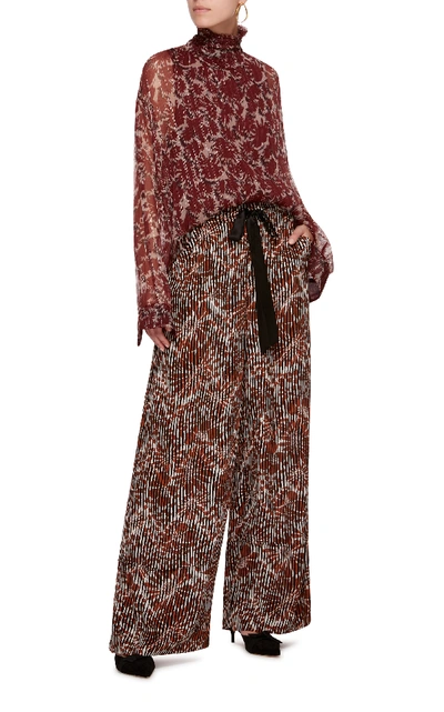 Shop Warm Lurex-trimmed Printed Silk-chiffon Blouse In Floral