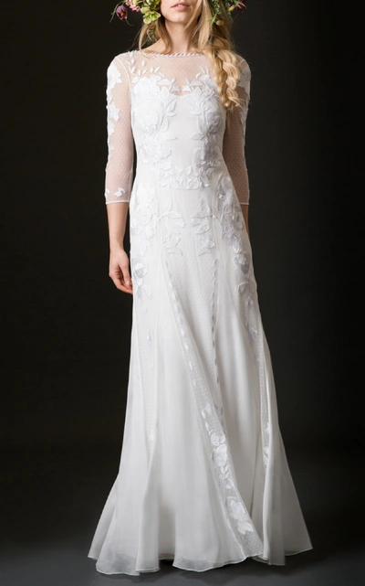 Shop Temperley London Bridal Aubrey Sheath Dress In White