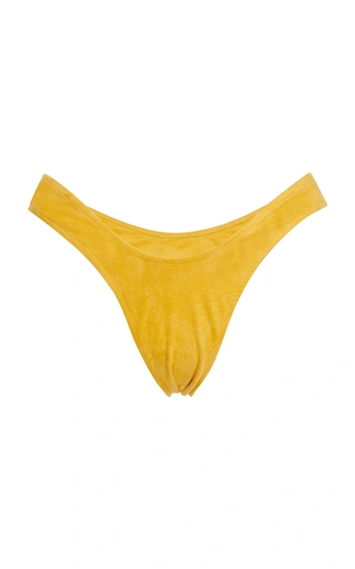 Shop Monica Hansen Start Me Up High Rise Bikini Bottom In Yellow
