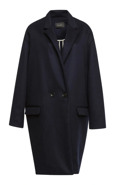 Shop Isabel Marant Filipo Timeless Wool And Cashmere-blend Coat In Navy