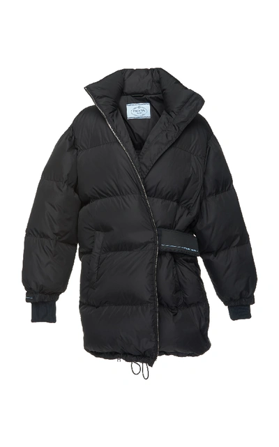 Shop Prada Quilted Shell Puffer Coat In Black