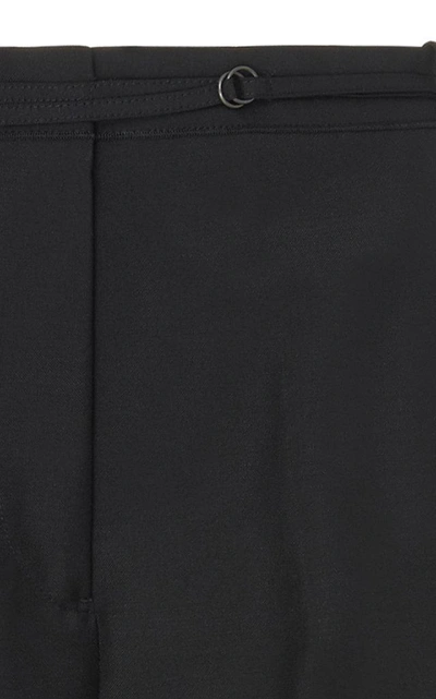 Shop Jil Sander Wool And Mohair-blend Wide-leg Pants In Black