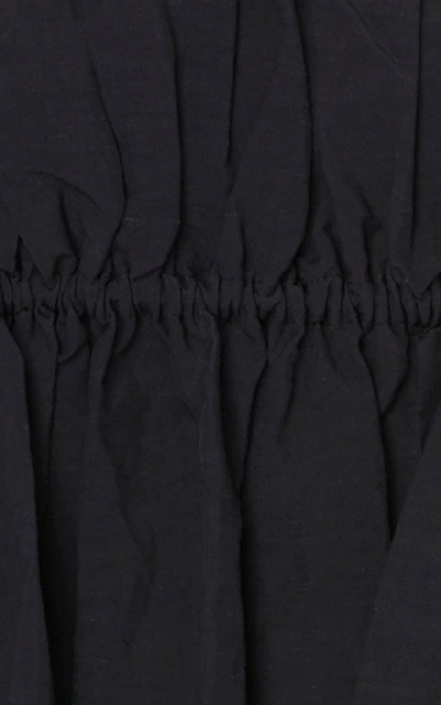 Shop Rejina Pyo Mina Off-the-shoulder Ruffled Linen Maxi Dress In Black