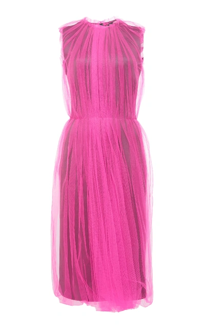 Shop Prada Gathered Dress In Pink