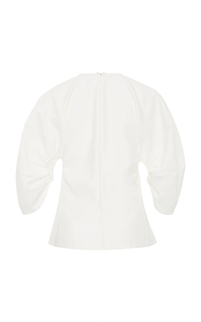 Shop Rosetta Getty Gathered Stretch-cotton Top In White