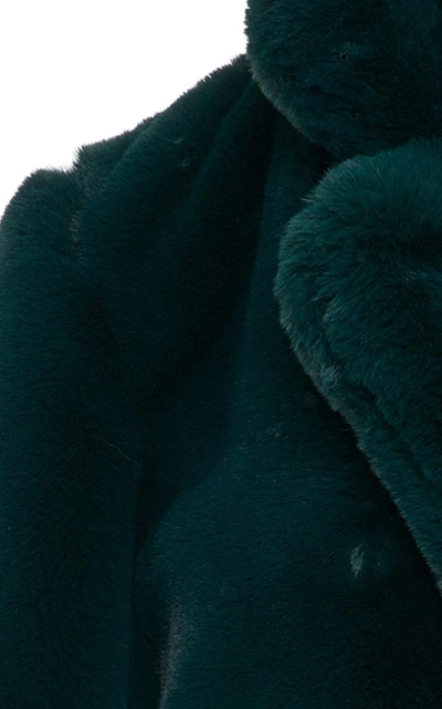 Shop Apparis Laure Faux Fur Coat In Green